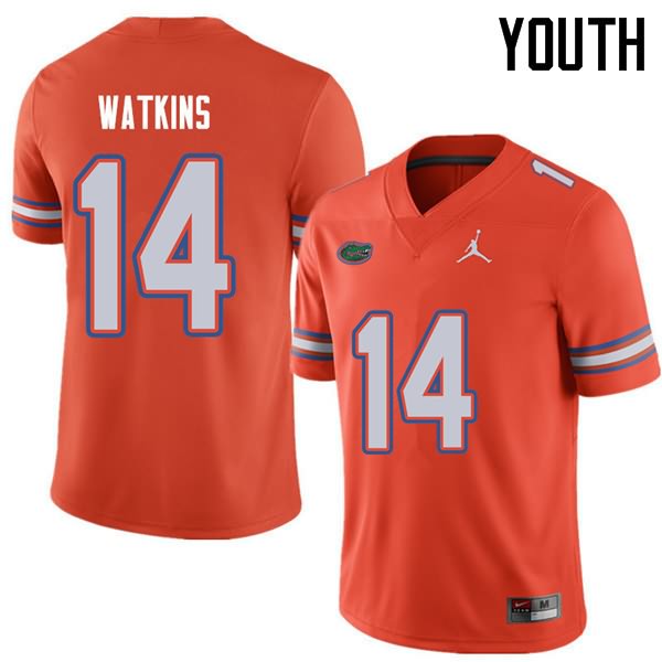 NCAA Florida Gators Jaylen Watkins Youth #14 Jordan Brand Orange Stitched Authentic College Football Jersey OQR0564FX